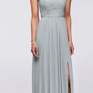 Bridesmaid dress from David’s Bridal. Size 10, color Mystic (Gray)